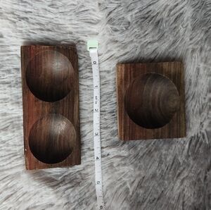 Japanese Wooden Double Bowl Sauce Tray